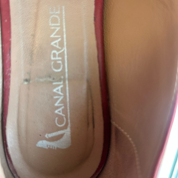 Canal Grande 7.5 (38) EUC near new Women's Red Leather Loafer with ribbons - Picture 8 of 15